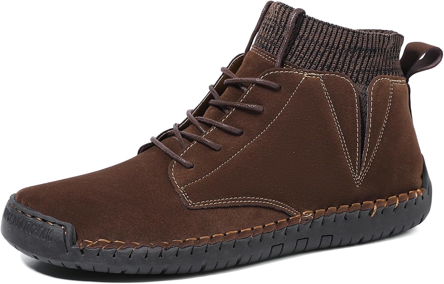 

Мужские кожаные повседневные туфли Удобные модные кроссовки Легкие теплые обувь для ходьбы и вождения Размеры 6-13 Abborora, темно-коричневый