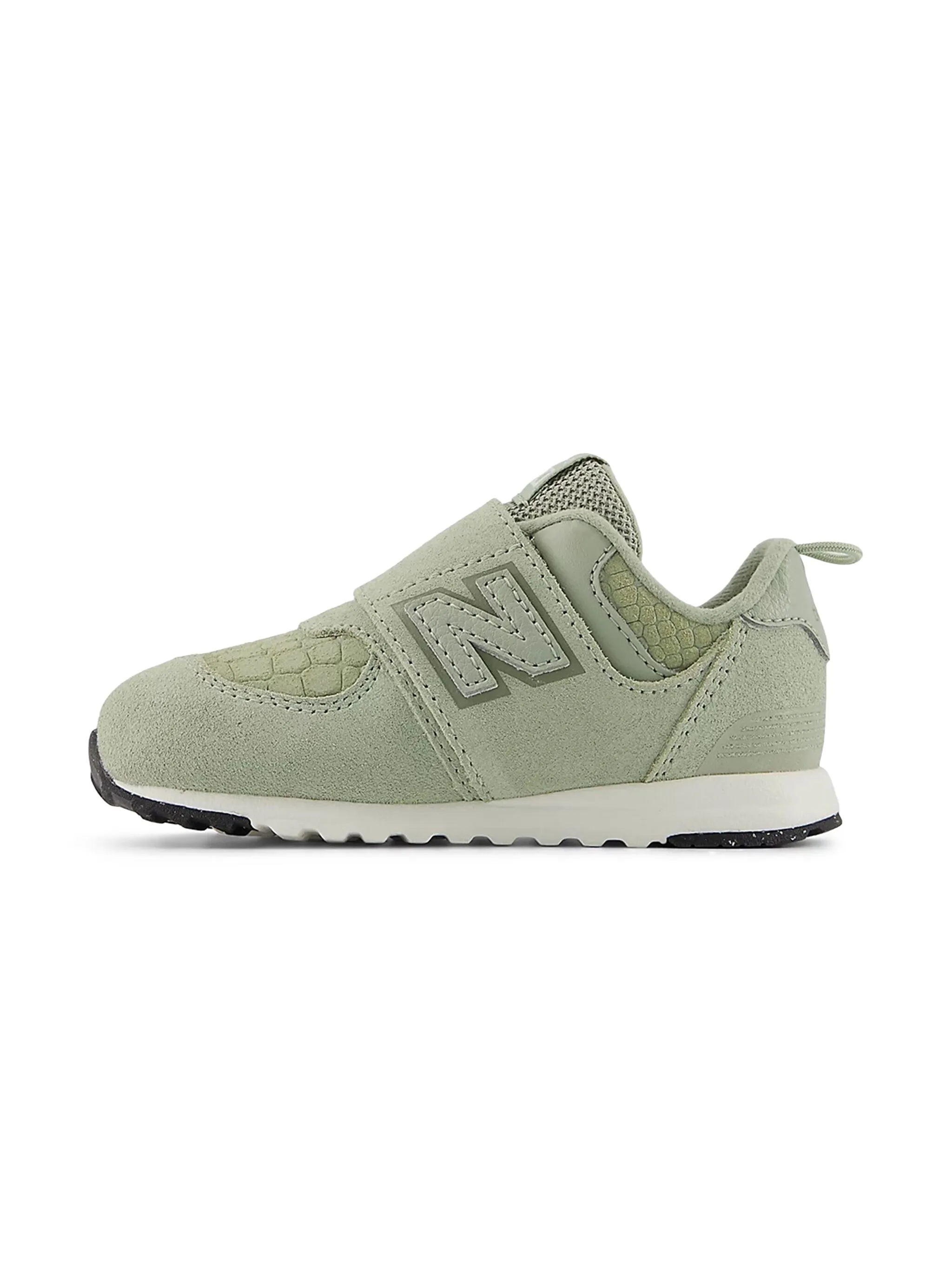 Кроссовки New-B с рельефным ремешком на крючке и петле New Balance Kids, зеленый — фото 4