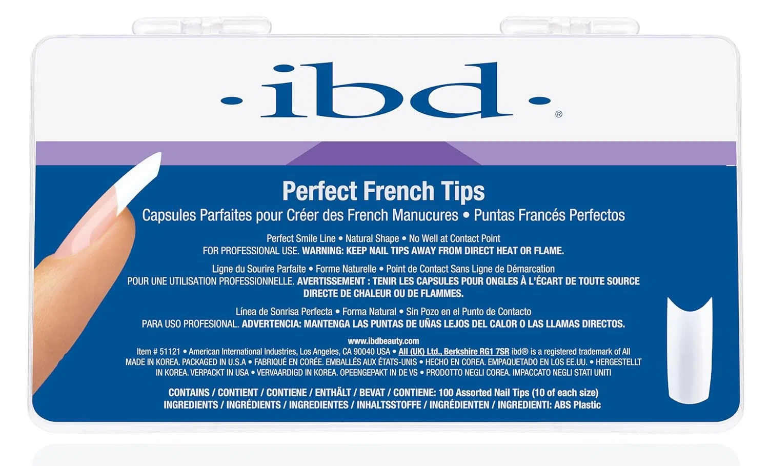 Накладные типсы для французского маникюра «Perfect French» от ibd ‎Ibd