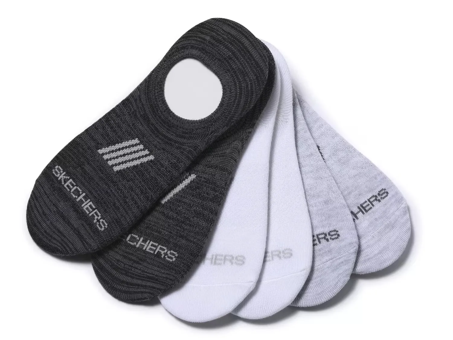 

Женские носки No Show - набор 6 пар Skechers, Dark Grey/White/Light Grey