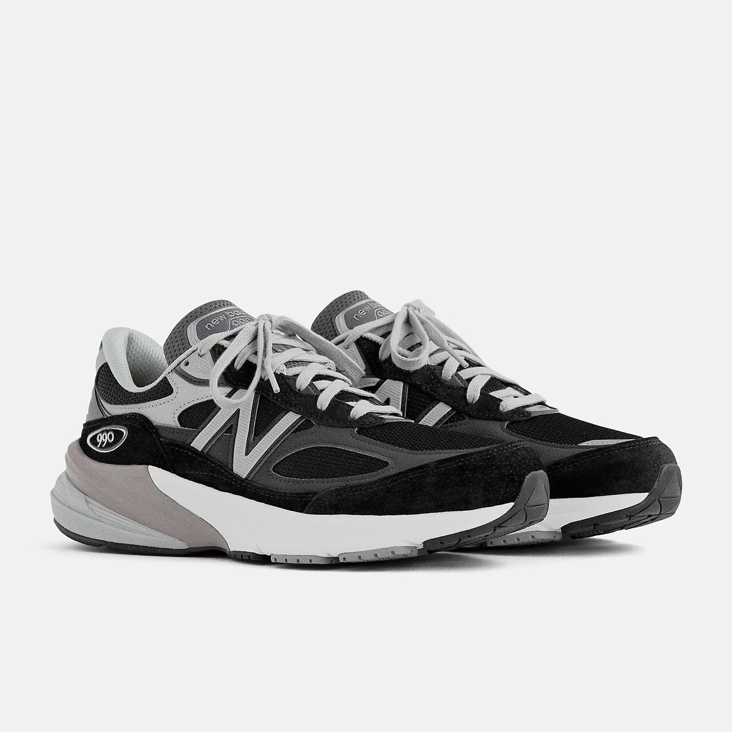 New Balance Мужские беговые кроссовки 990V6 производства США, черно-белые — фото 2