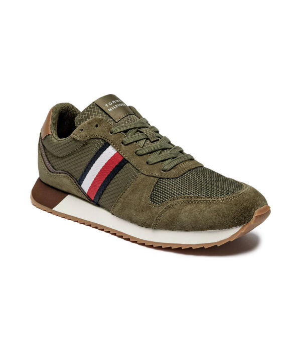 

Кроссовки для бега Tommy Hilfiger Evo с элементами кожи, зеленый
