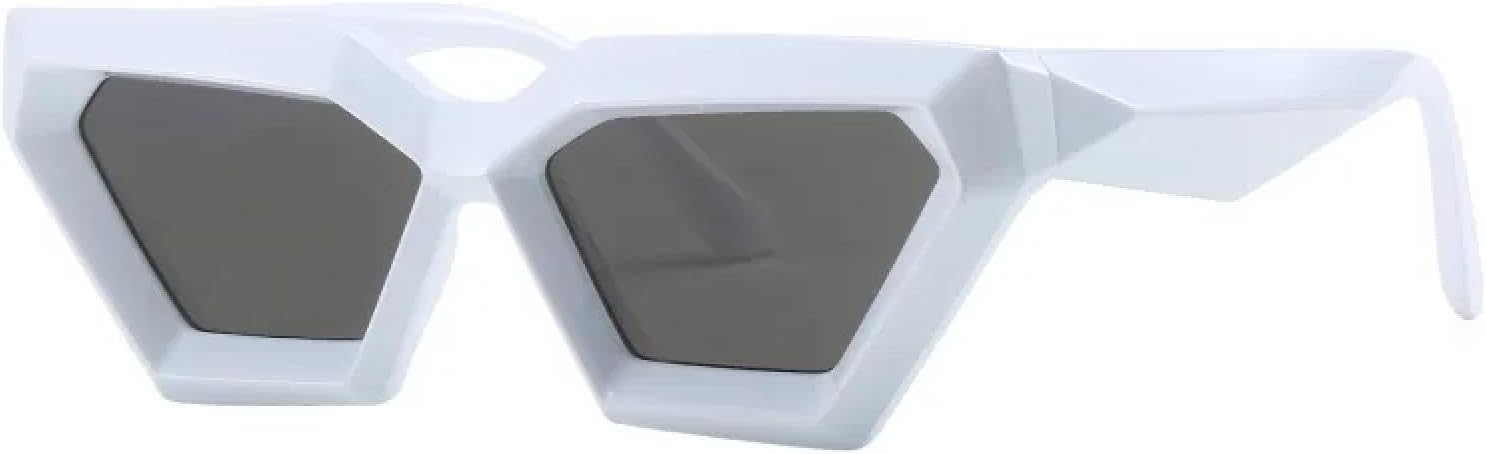 

Солнцезащитные очки с защитой от УФ-излучения UV400 | Черные линзы "кошачий глаз" | для женщин и мужчин, для занятий спортом на открытом воздухе и вождения DSVIGF, White