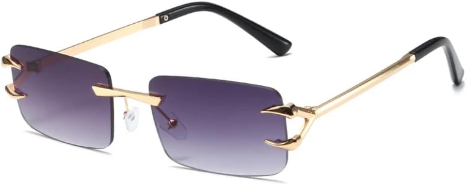 

Солнцезащитные очки с защитой UV400 | Без оправы, прозрачные, с градиентом цвета "океан" | для женщин и мужчин, для занятий спортом на открытом воздухе и вождения (розовые) LXLHWN, Gray Gradient