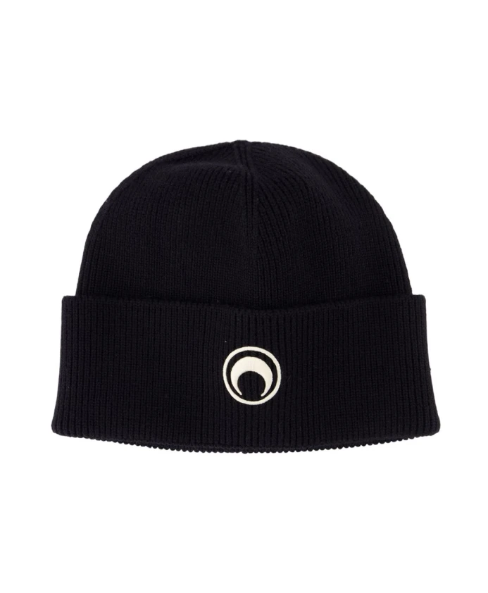 

Черная шерстяная шапка-бини Marine Serre, черный