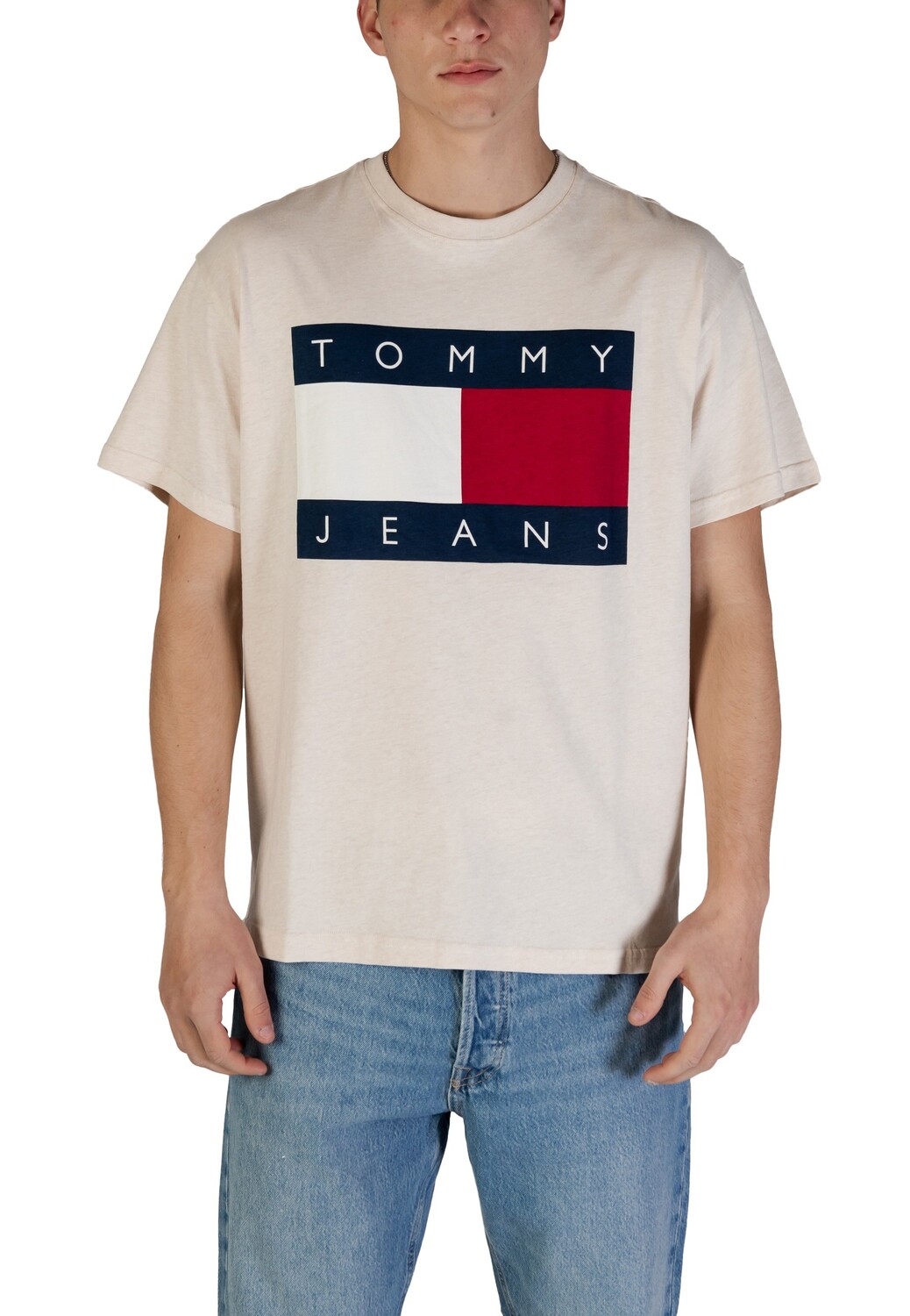 

Футболка мужская Tommy Jeans с фирменным принтом, бежевый