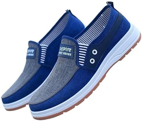 

Легкие и дышащие мужские слипоны из холщовой ткани для всех сезонов, мужские прогулочные туфли Hhhchpm, ярко-синий