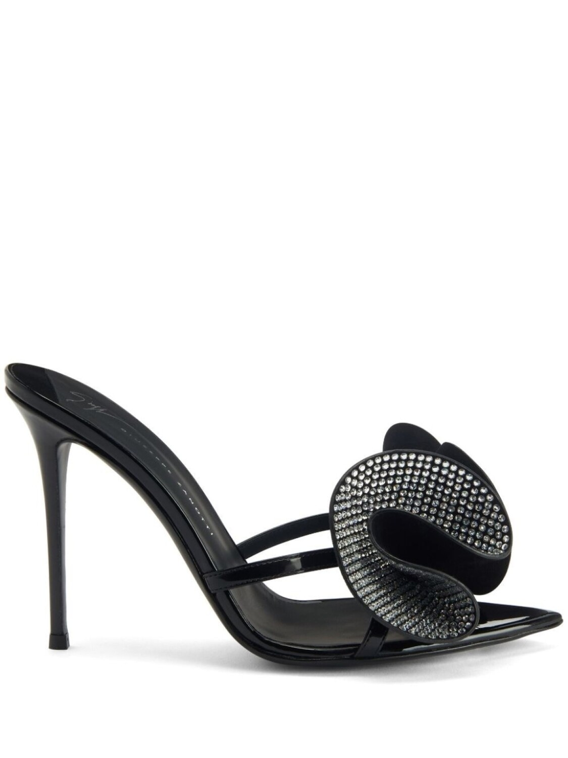 

Giuseppe Zanotti мюли с кристаллами и аппликацией, черный