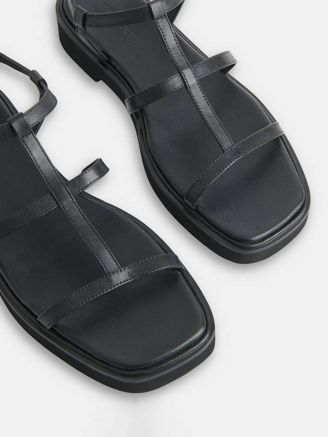 Кожаные сандалии Dora с квадратным носком и ремешками Whistles, Black — фото 3