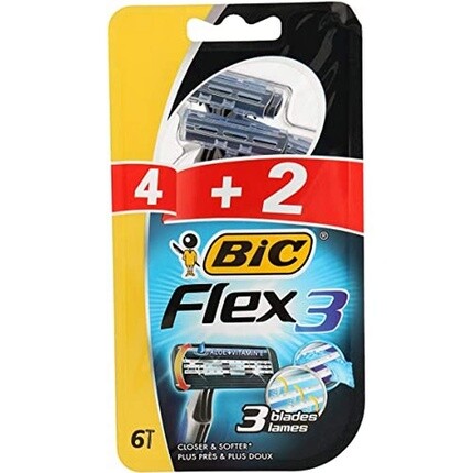 

Одноразовая бритва Flex 3 Classic с алоэ и витамином Е, блистер 4 + 2 шт., Bic