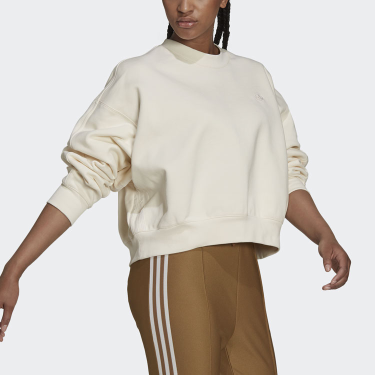Adidas Originals Свитшот Women's Pink White Crew Neck Moderate Regular — фото 4