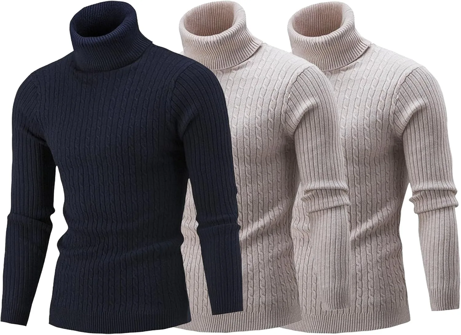 

DGHM-JLMY 3 Pack мужской вязаный водолазка с длинным рукавом