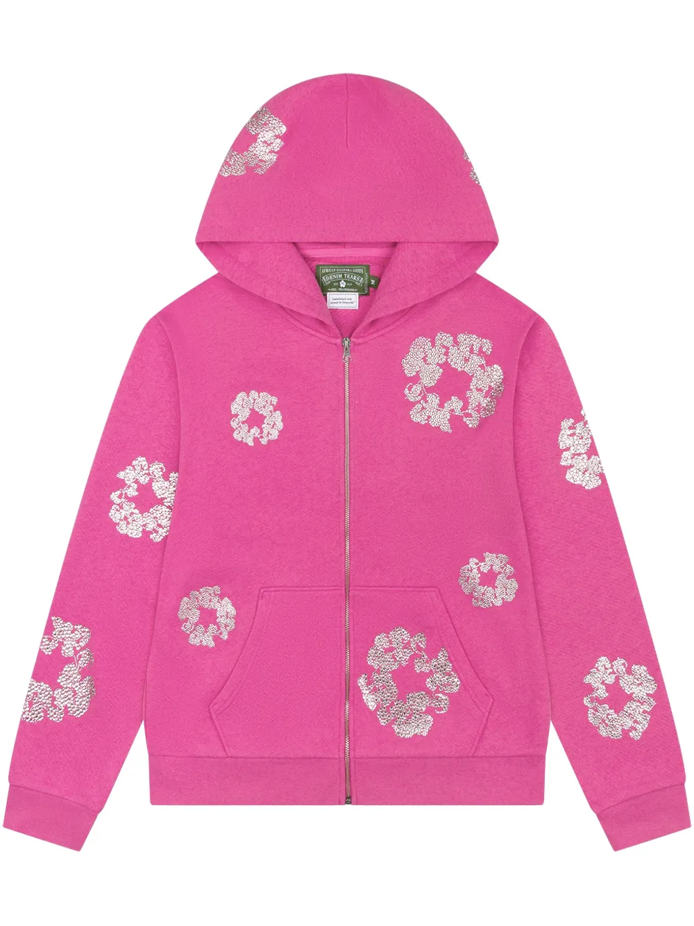 

Худи Swarovski Wreath Pink на молнии Denim Tears, розовый
