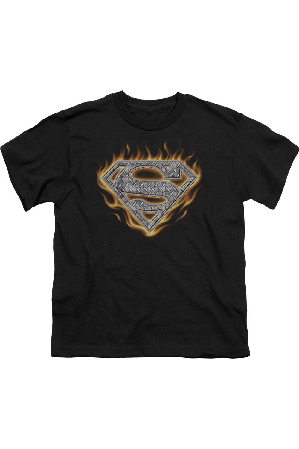 

Футболка с коротким рукавом "Стальной огненный щит Супермена" для детей Gildan, черный