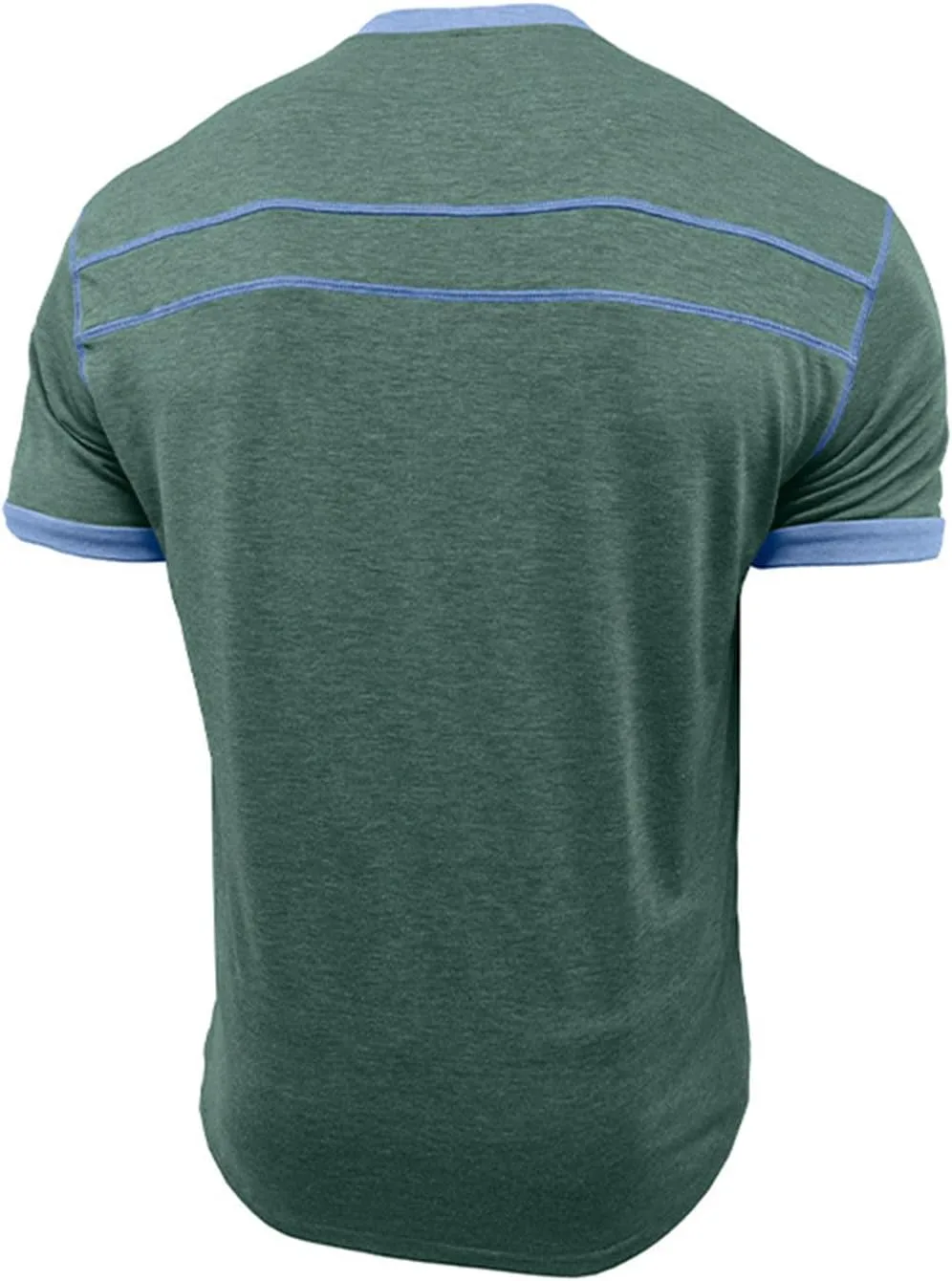 Мужская летняя футболка Henley с коротким рукавом Casual Gradient Loose Fit — фото 4