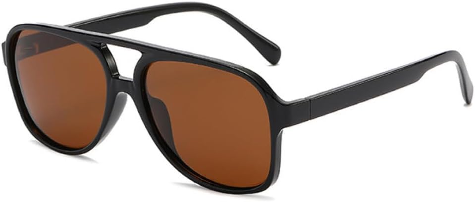 

Мужские солнцезащитные очки в стиле ретро с увеличенными двойными перемычками, прозрачная оправа, женские очки желто-синего цвета с защитой от УФ-излучения UV400, SUN38 Generic, Black Tea