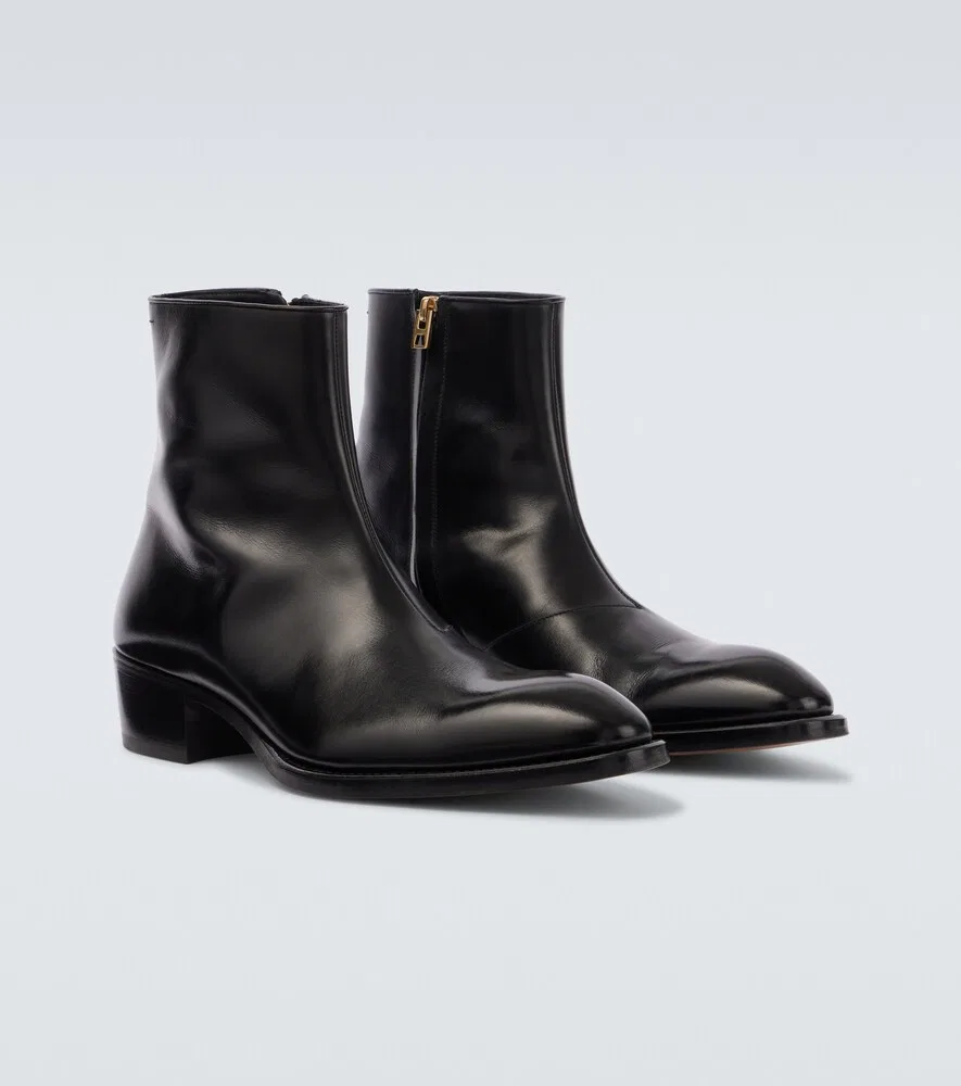 Кожаные ботильоны Vincent Tom Ford, черный