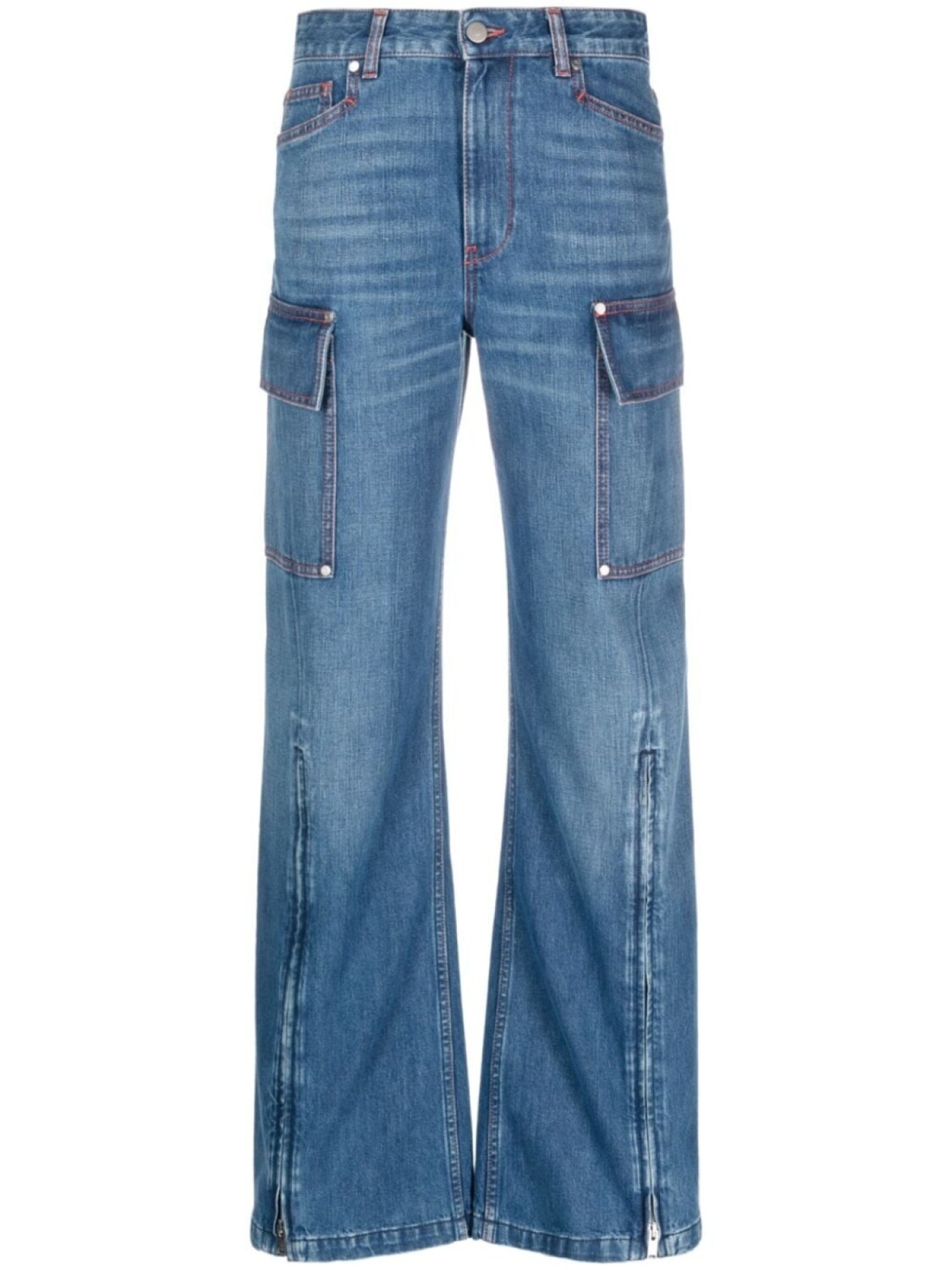 

Stella McCartney широкие джинсы с молниями, синий