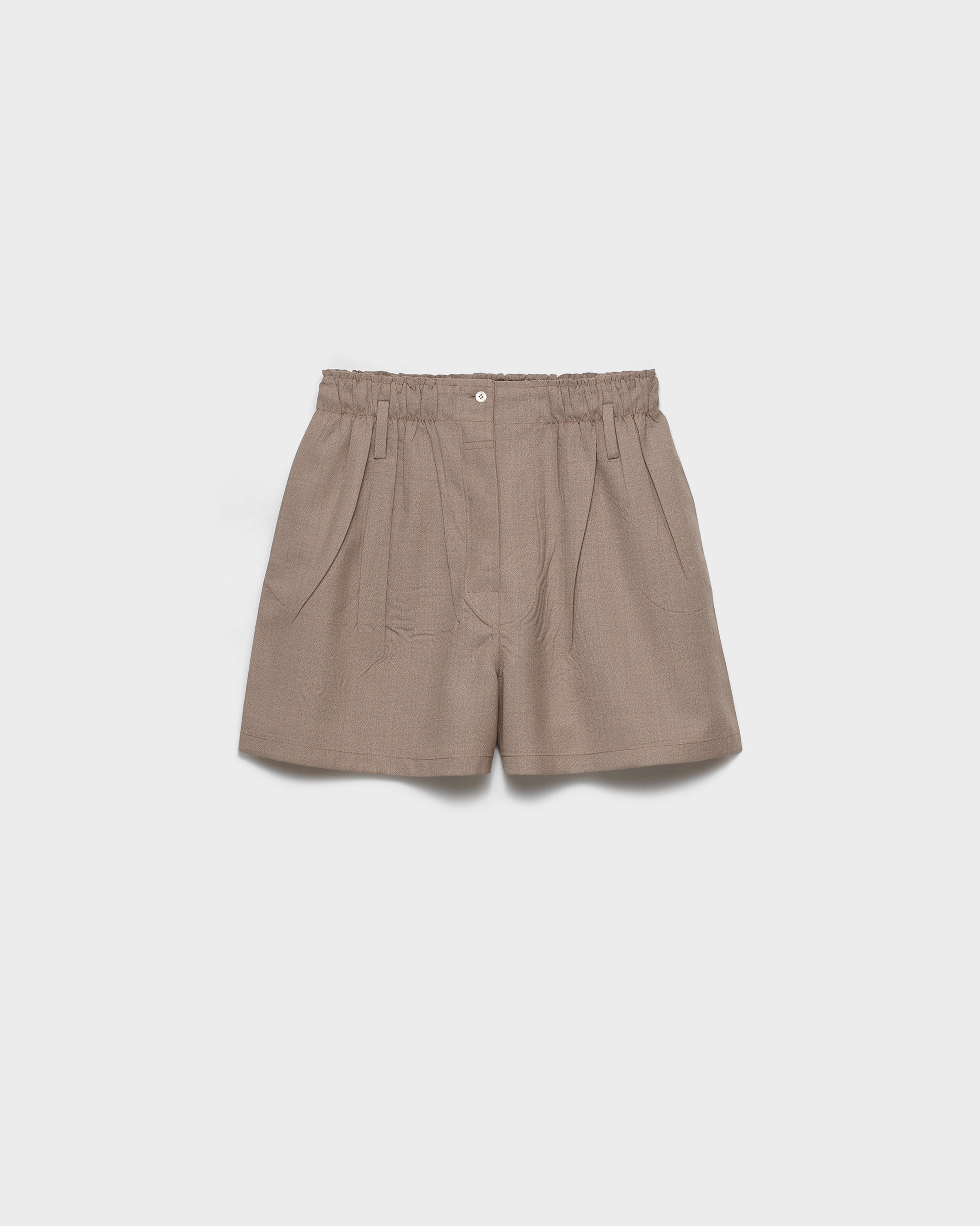 

Шорты из мелиированной шерсти Prada, бежевый