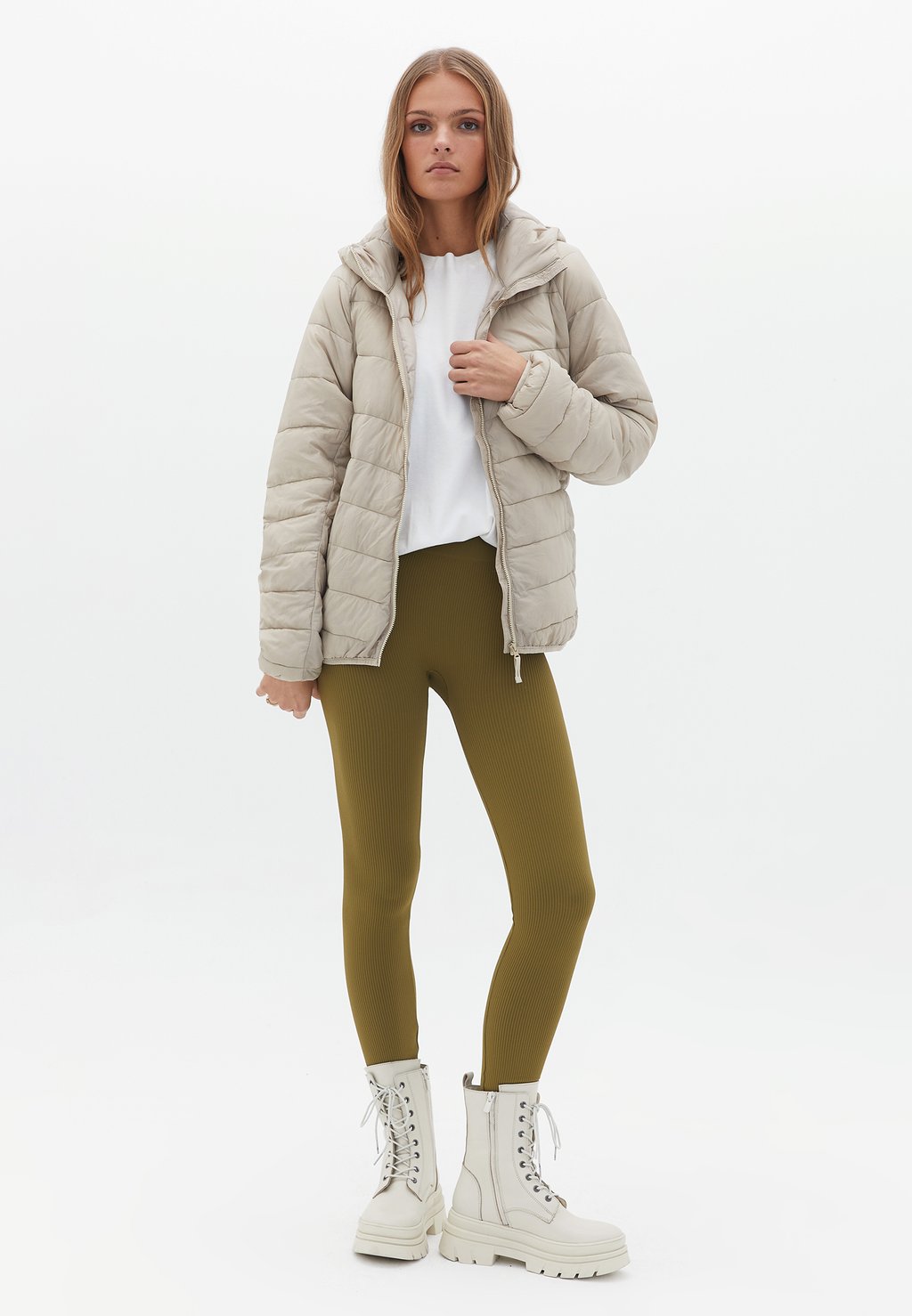 

Зимняя куртка QUILTED CROP PUFFER OXXO, бежевый