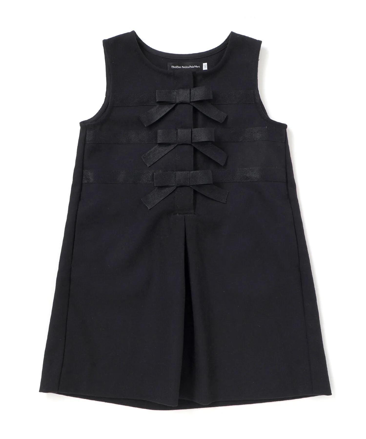 Детское платье-сарафан с бантами BeBe Petits Pois Vert чёрное