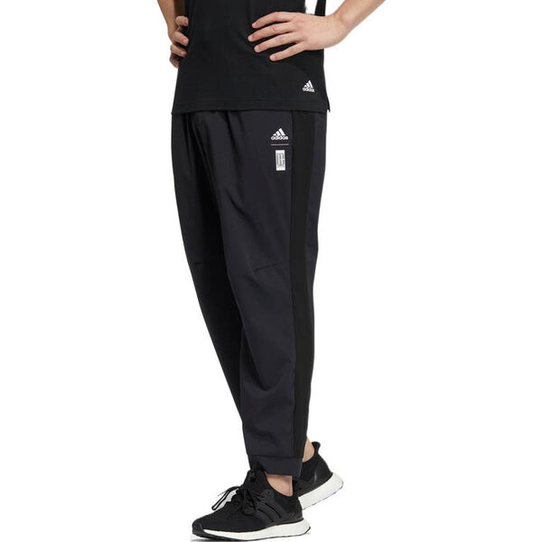 Спортивные штаны Men's adidas Wj Pnt Solid Color Logo Elastic Woven Sports Pants/Trousers/Joggers Black, мультиколор — фото 4