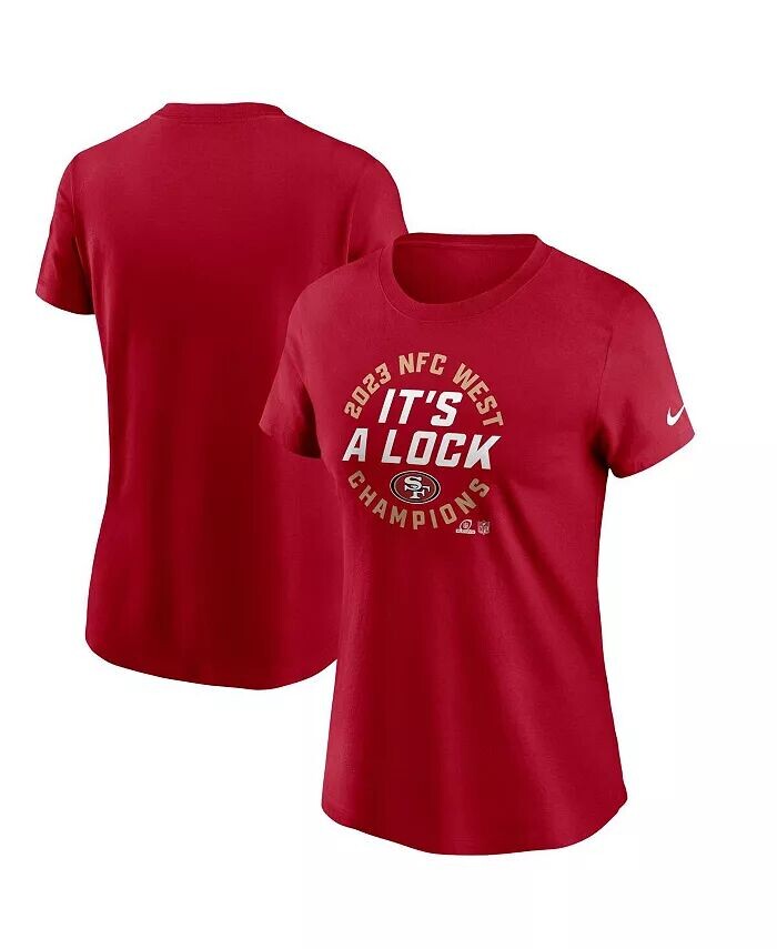 

Женская футболка Scarlet San Francisco 49ers 2023 NFC West Division Champions Locker Room Trophy Collection Nike, красный