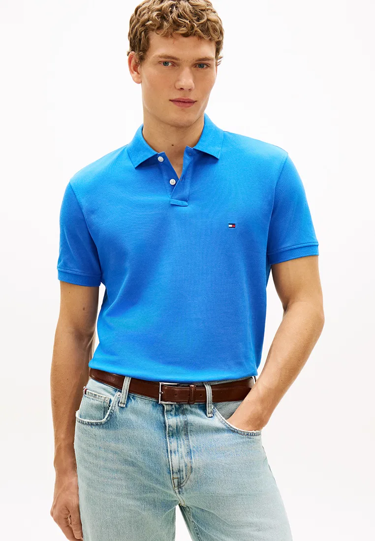 Поло мужское, Regular Fit, модель 1985, Asia Fit Tommy Hilfiger, голубой