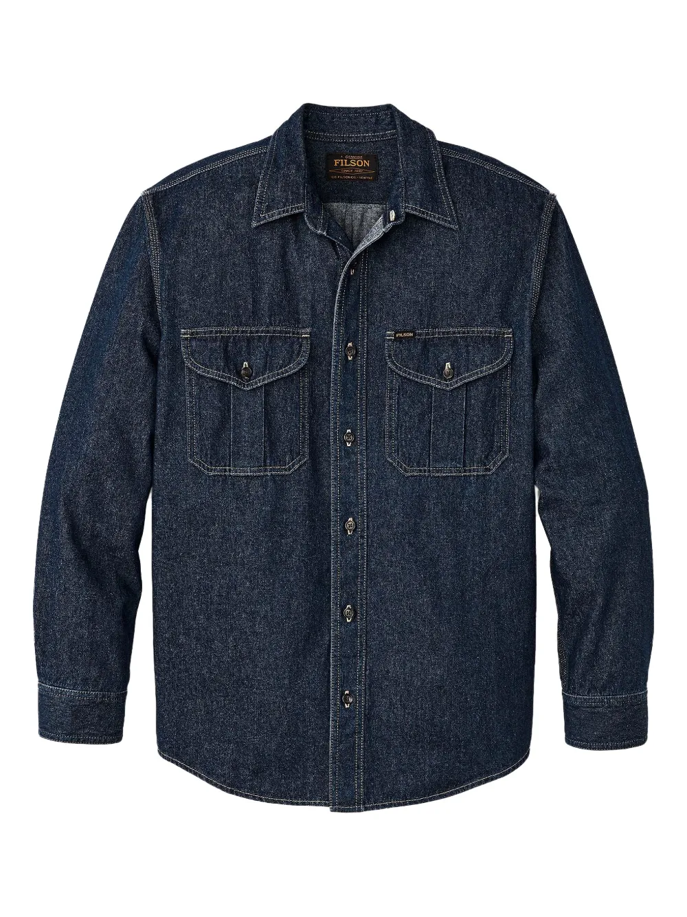 

Джинсовая рубашка с карманами Filson, синий