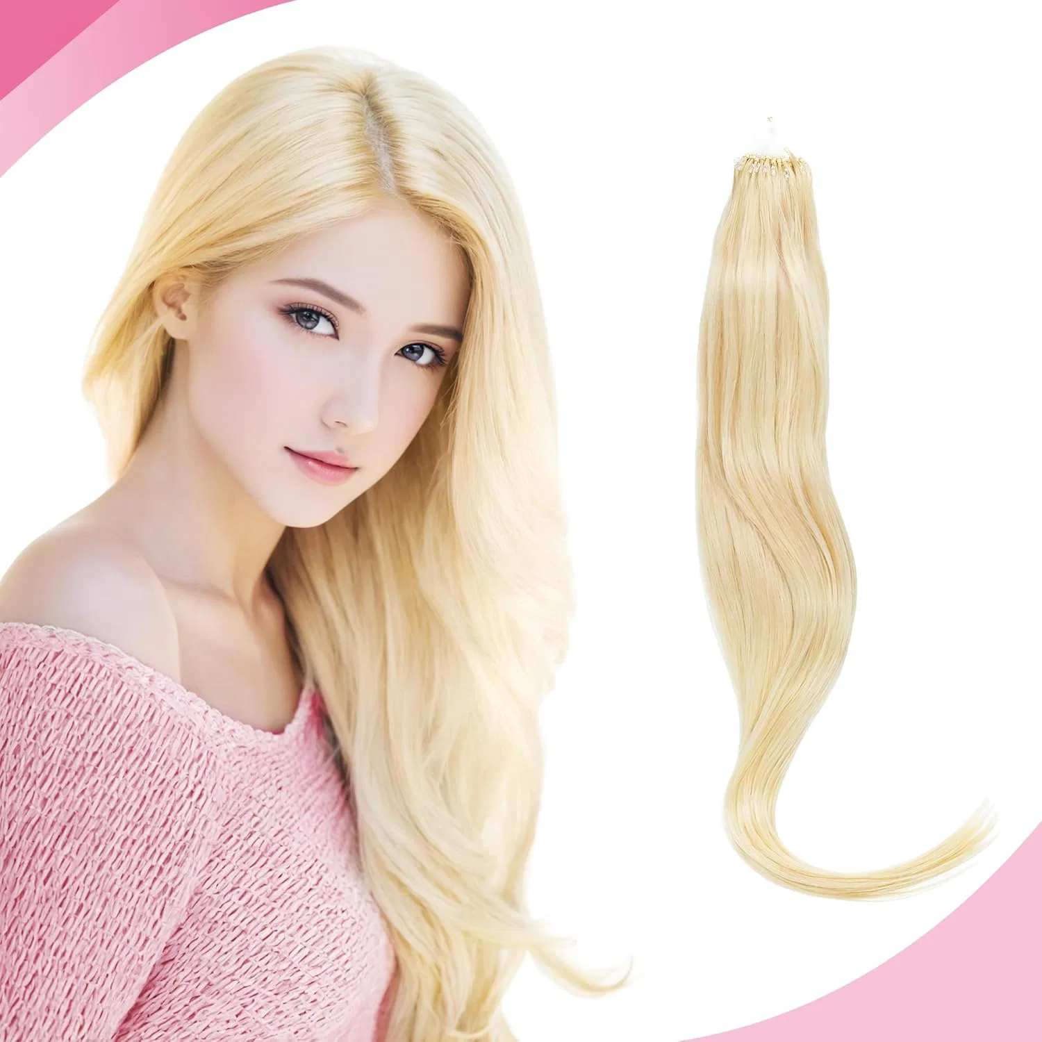 Набор микрокапсульных наращиваний из натуральных волос Remy от Beauty7 Beauty7, #613 Light Blonde — фото 3