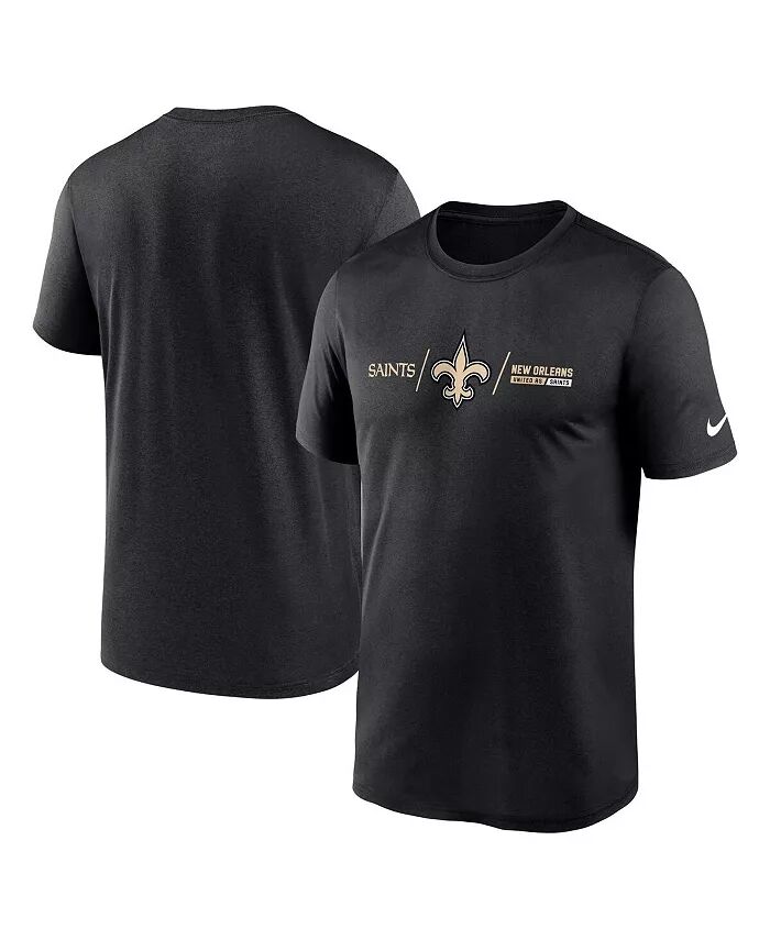 

Мужская черная футболка New Orleans Saints Horizontal Lockup Legend Nike