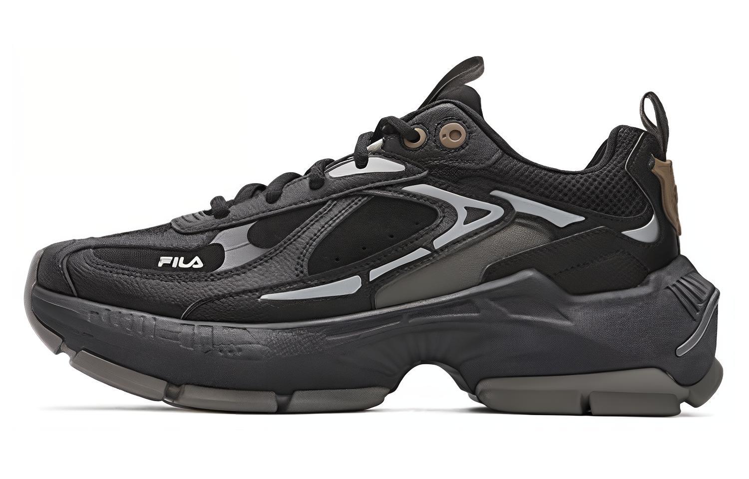 

CICLONE амортизирующие легкие утолщенные кроссовки Low top мужские Black Gray FILA, черный/Herring серый