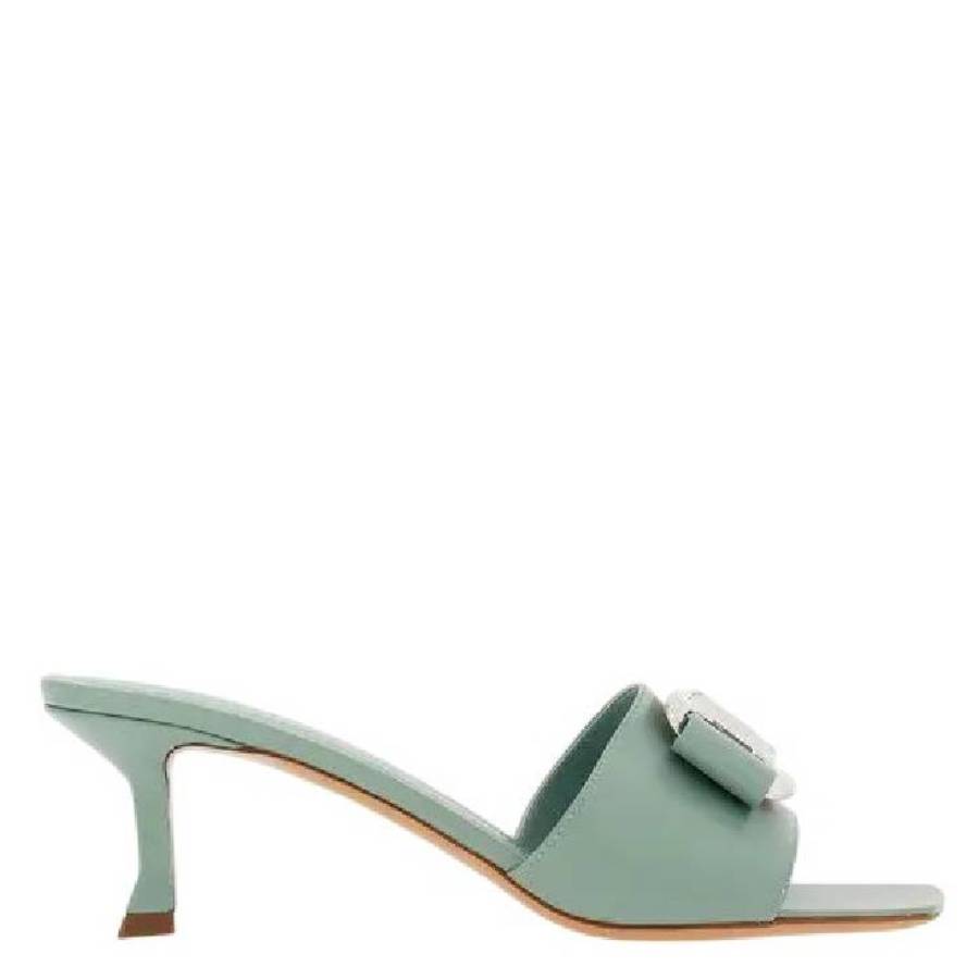 Ferragamo Slip-On Vara Bow Sandals Salvatore Ferragamo, зеленый