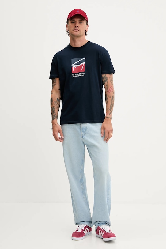 

Хлопковая футболка Tommy Jeans, темно-синий