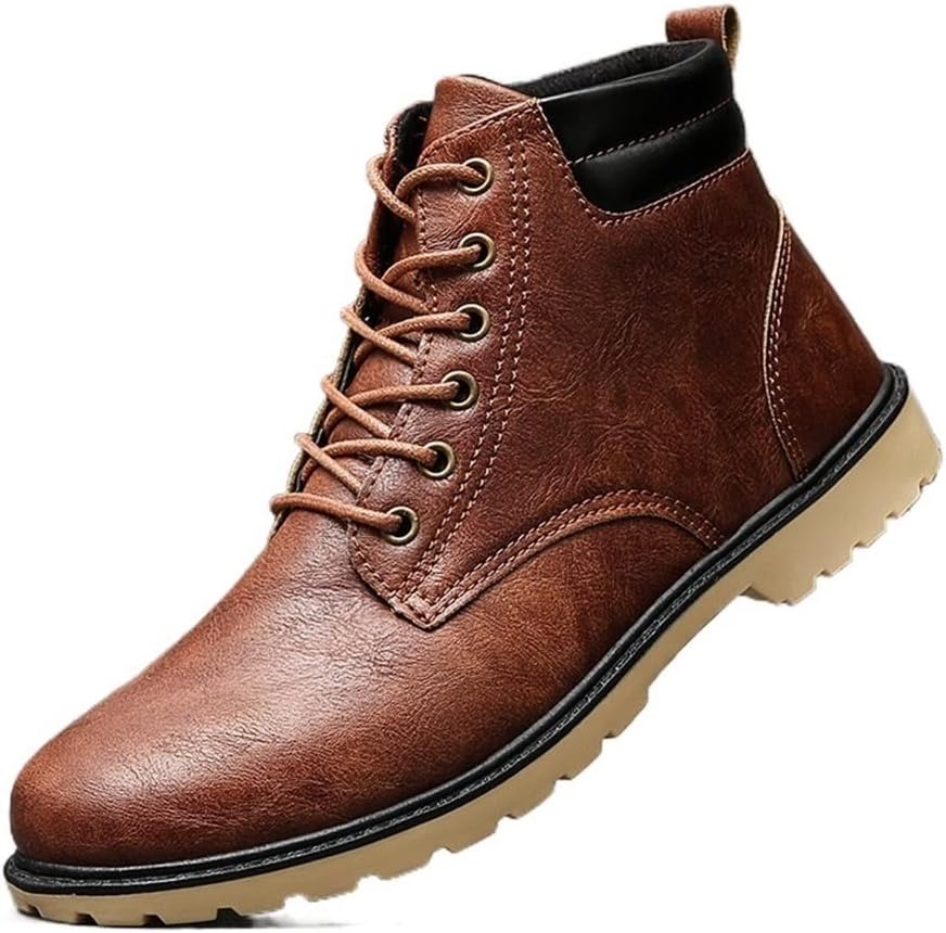 

Мужские ботинки с круглым носком на шнуровке, дерби с двухцветным верхом, удобный массивный каблук, винтажный повседневный стиль Xjsdjhount, желтый