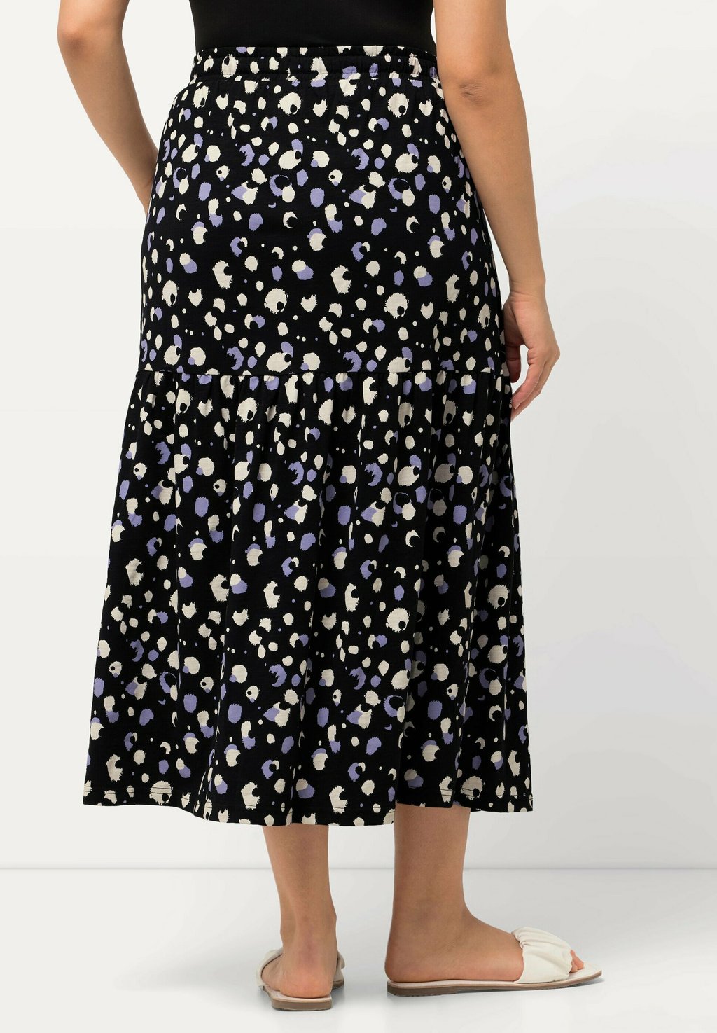 

Юбка-колокольчик ABSTRACT POLKA DOT TIERED FLOUNCE PANEL Ulla Popken, черный