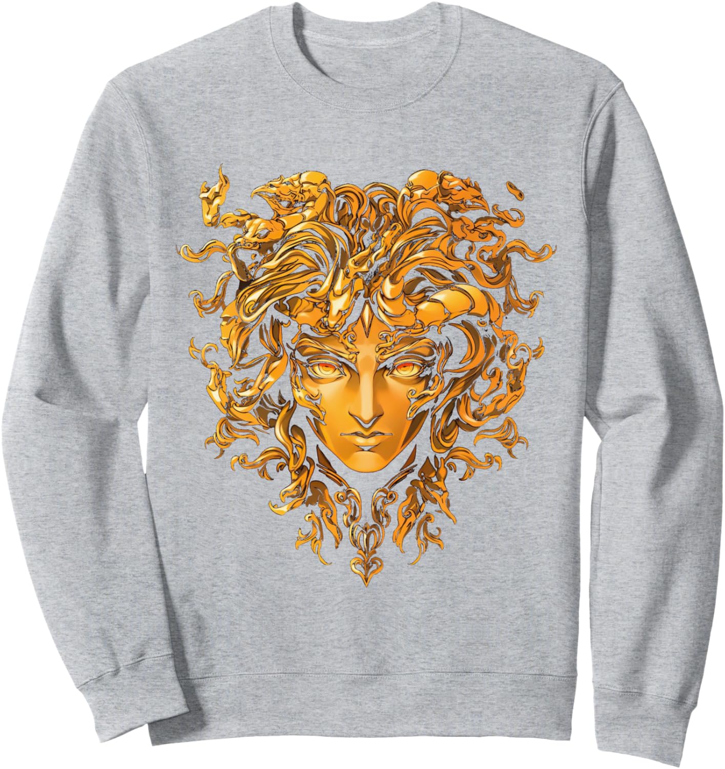 

Толстовка с изображением головы Медузы из греческой мифологии и древних змеиных волос Ancient Greek Gods Designs, серый