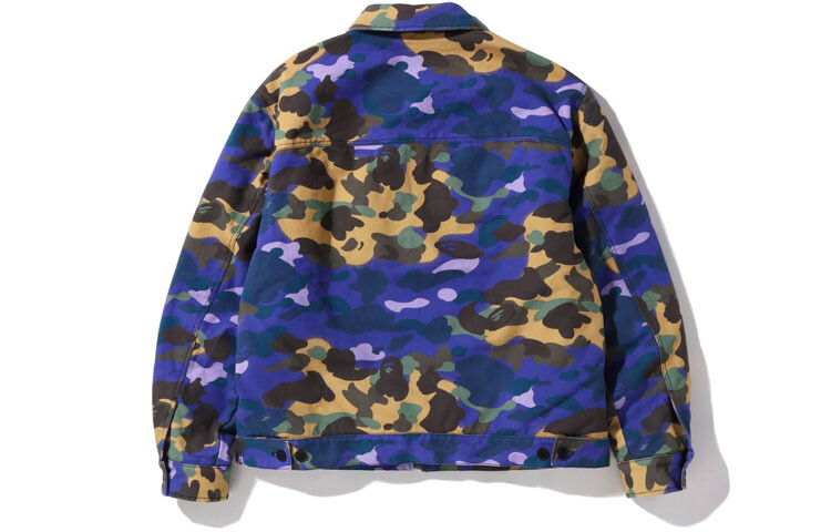 BAPE X Heron Preston Mix 1st Camo Duck Trucker Jacket A Bathing Ape, фиолетовый — фото 2