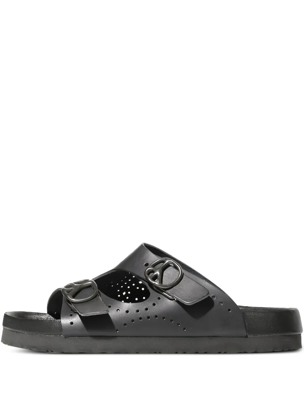 

Сандалии с перфорацией и пряжками Needles, черный