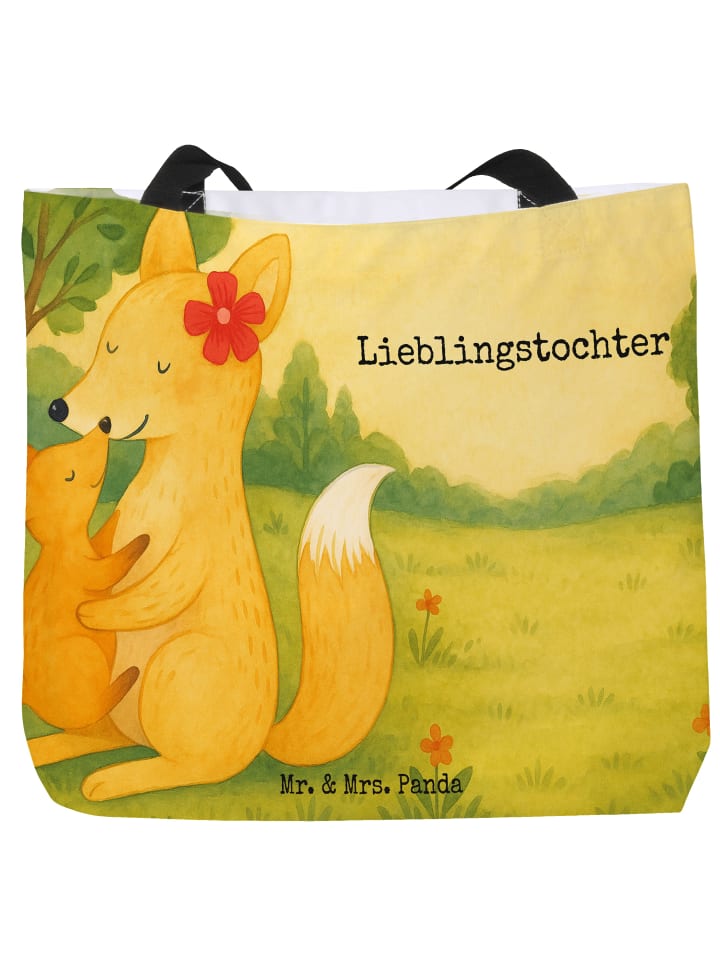 

Сумка-шоппер с рисунком лисы-мамы и надписью белого цвета Mr. & Mrs. Panda
