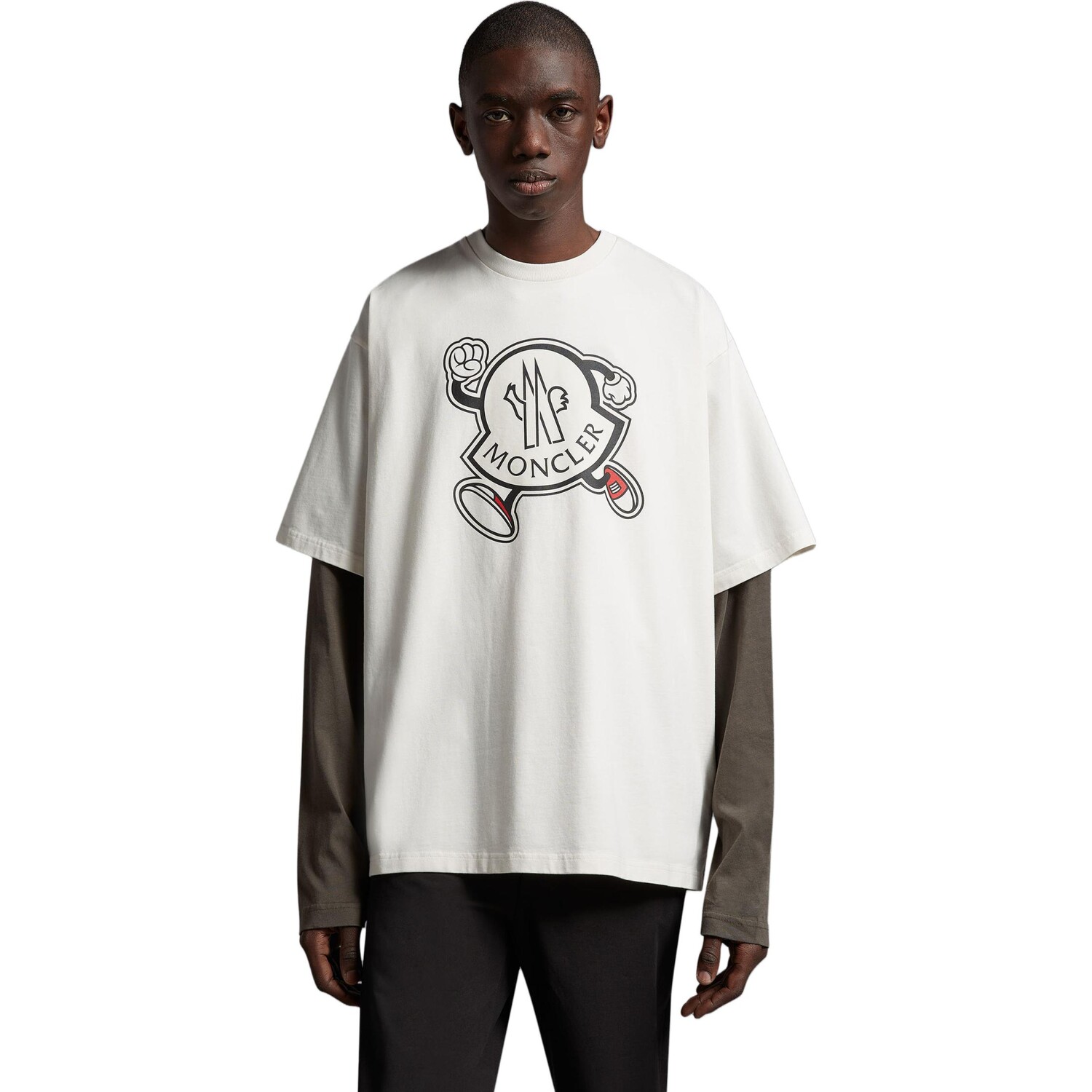 Футболка мужская Off White Moncler, кремовый — фото 4