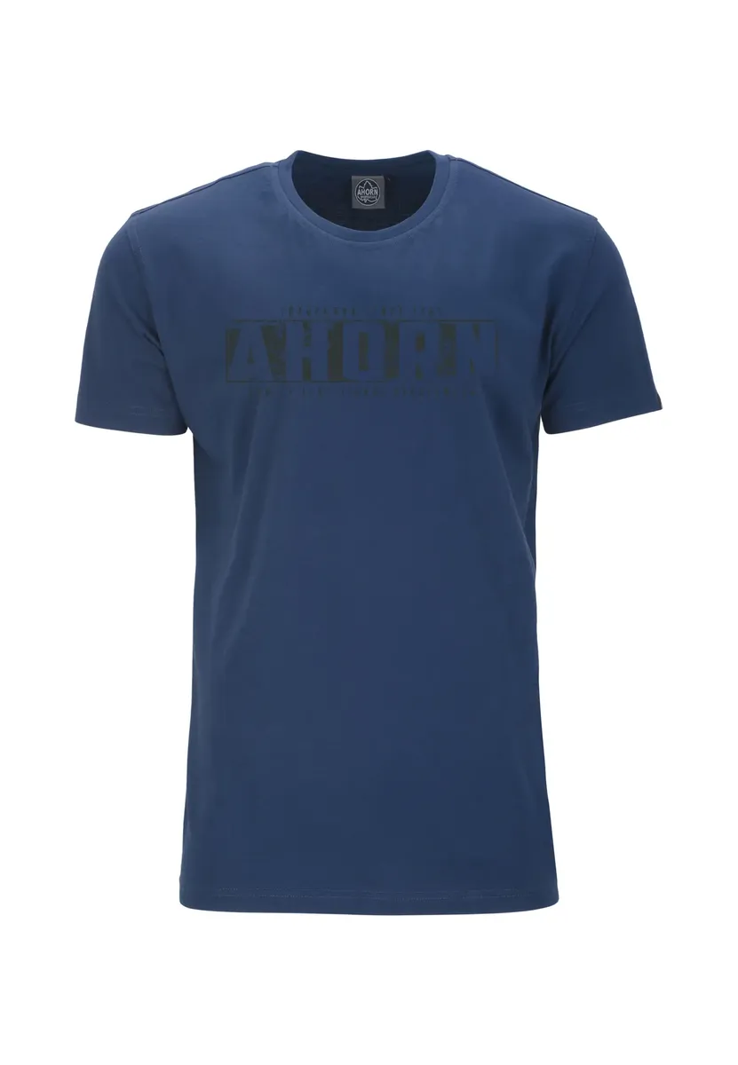 

Футболка AHORN SPORTSWEAR "TRADITIONAL_vulcan grey", с модным принтом спереди, синий