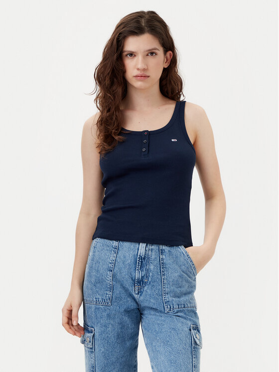 

Топ облегающего кроя DW0DW19492 Tommy Jeans, синий