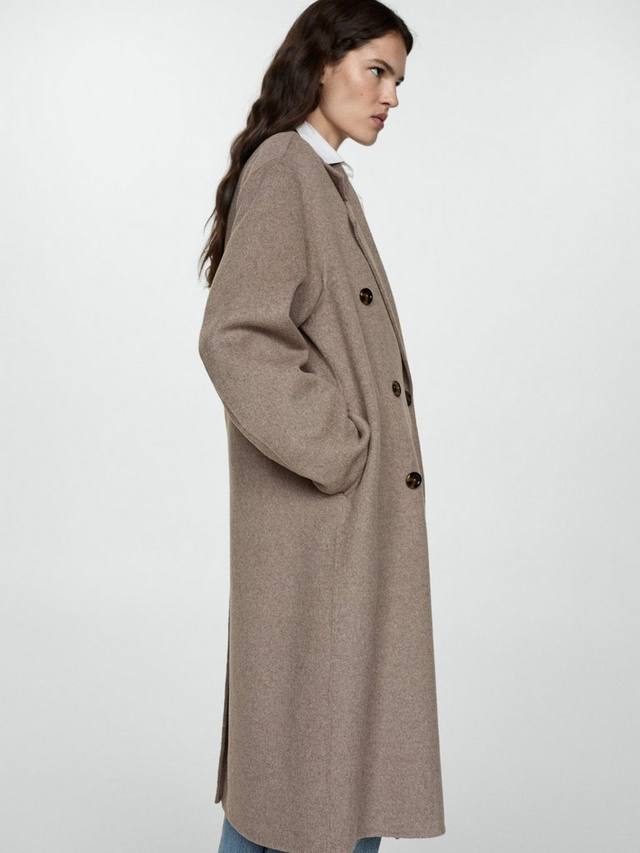

Полушерстяное пальто picarol оверсайз Mango, цвет Medium Brown