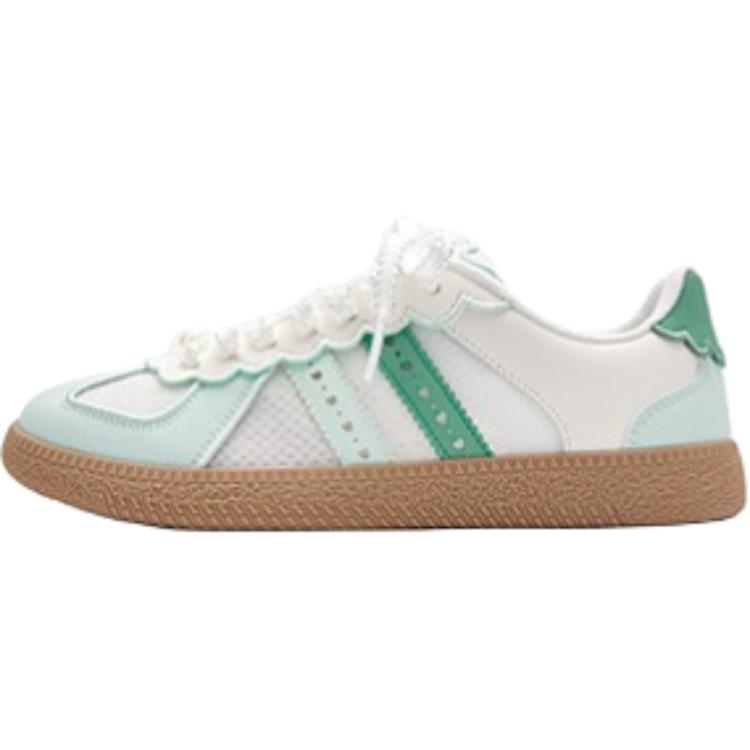 

BALABALA Скользостойкие износостойкие низкие скейтборд кроссовки White Green детские