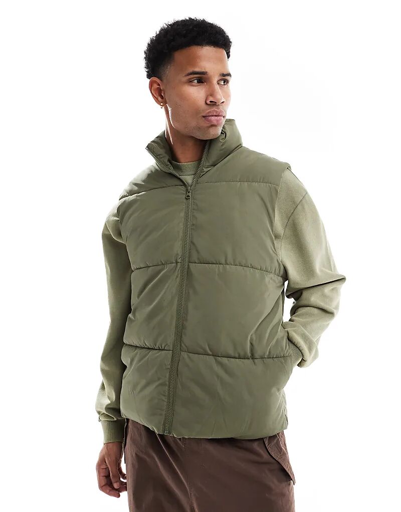 

Стеганый жилет цвета хаки ASOS DESIGN