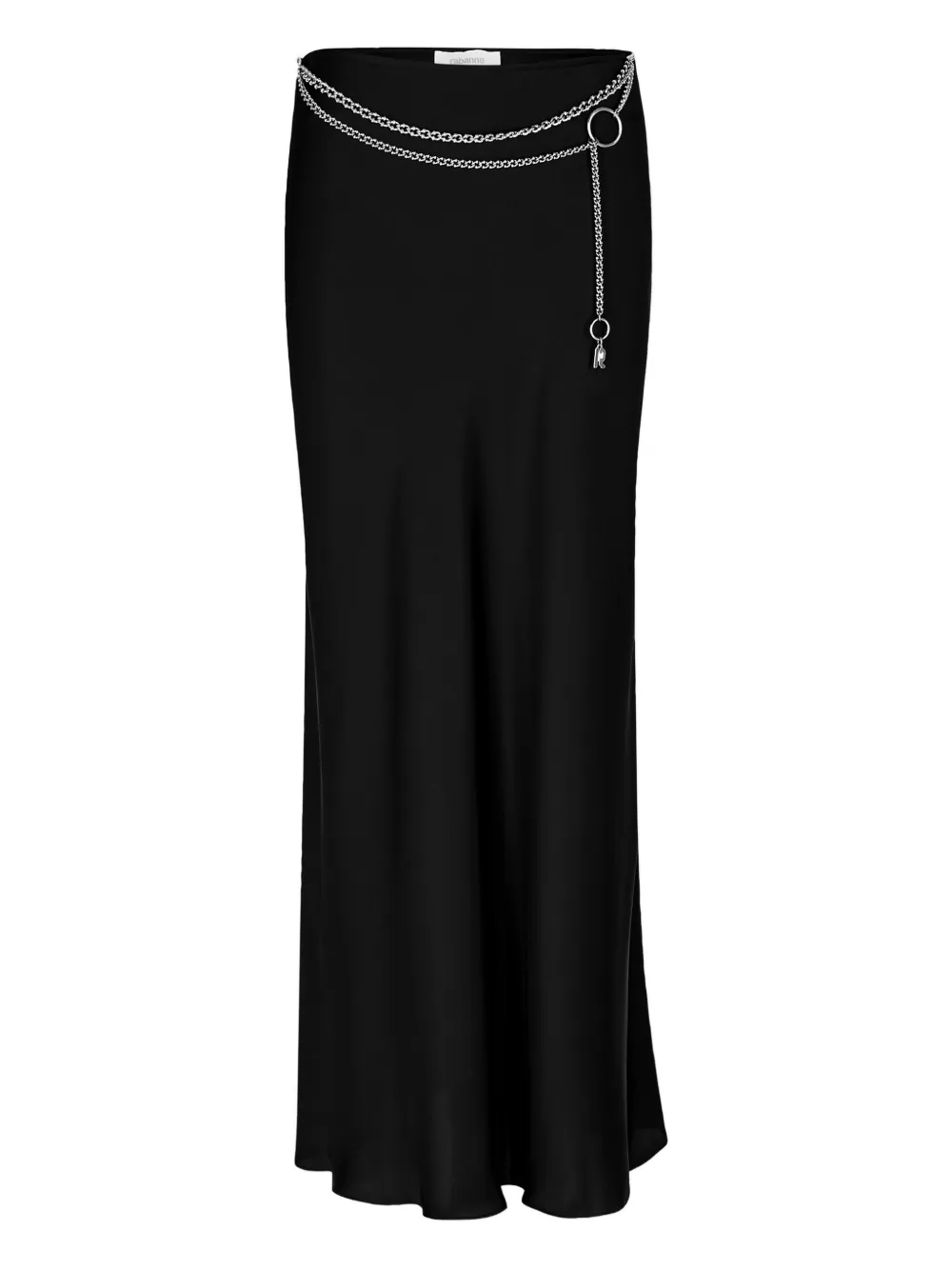 

Атласная юбка с цепочкой Rabanne, черный