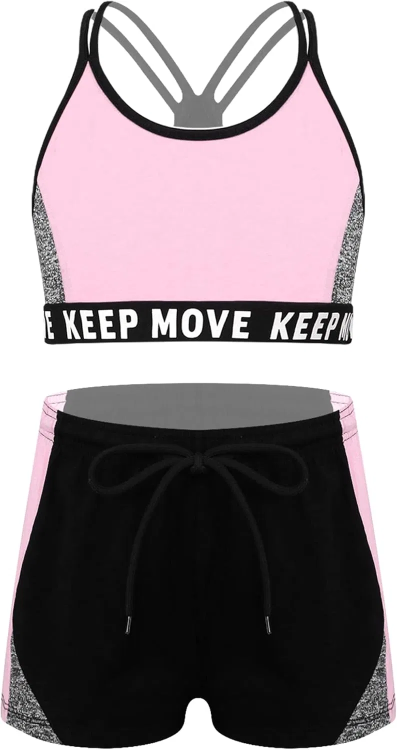 Детский спортивный костюм с топом и шортами Moggemol, цвет Blush