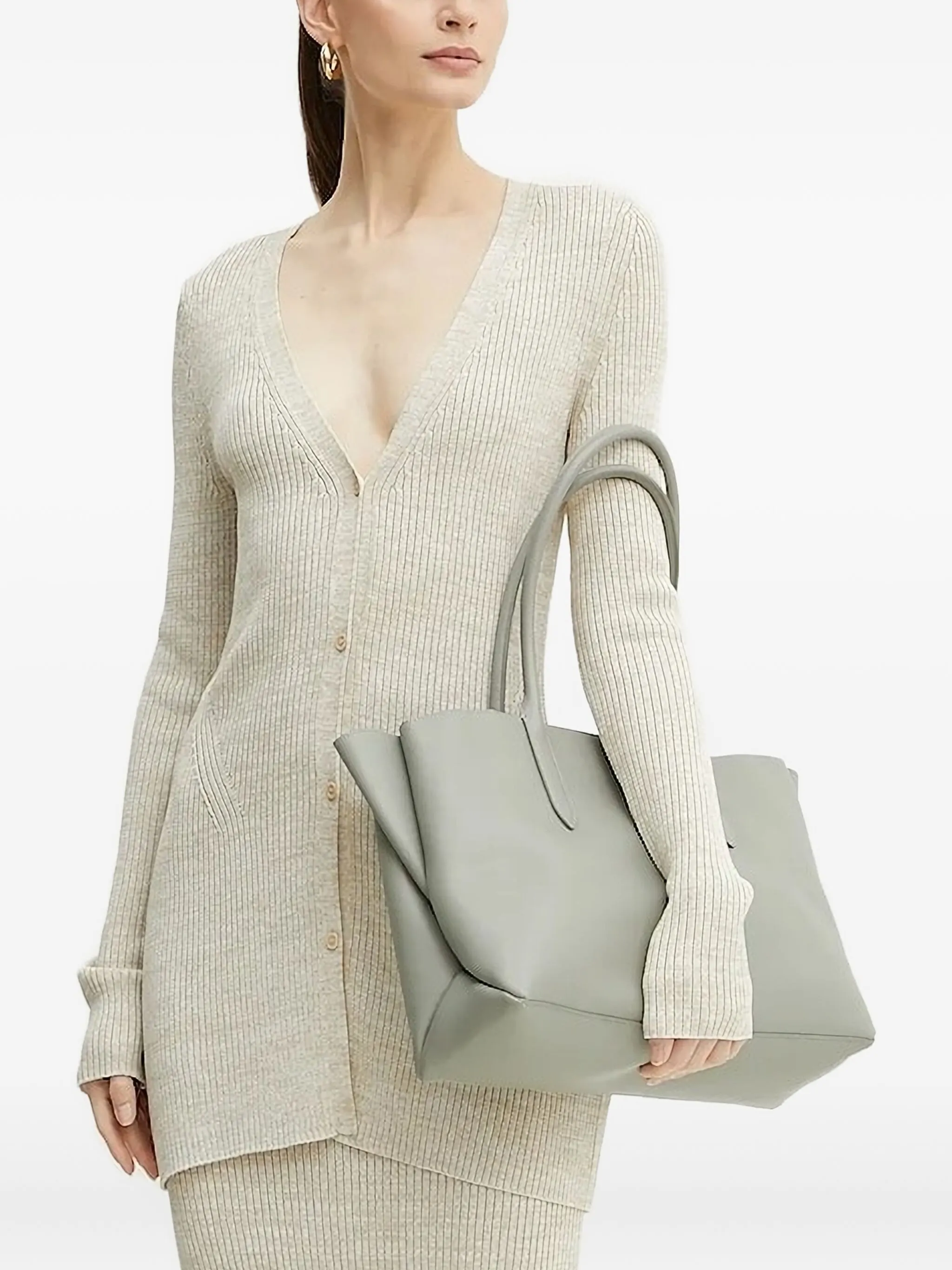 

Кардиган в рубчик с V-образным вырезом Boss, бежевый