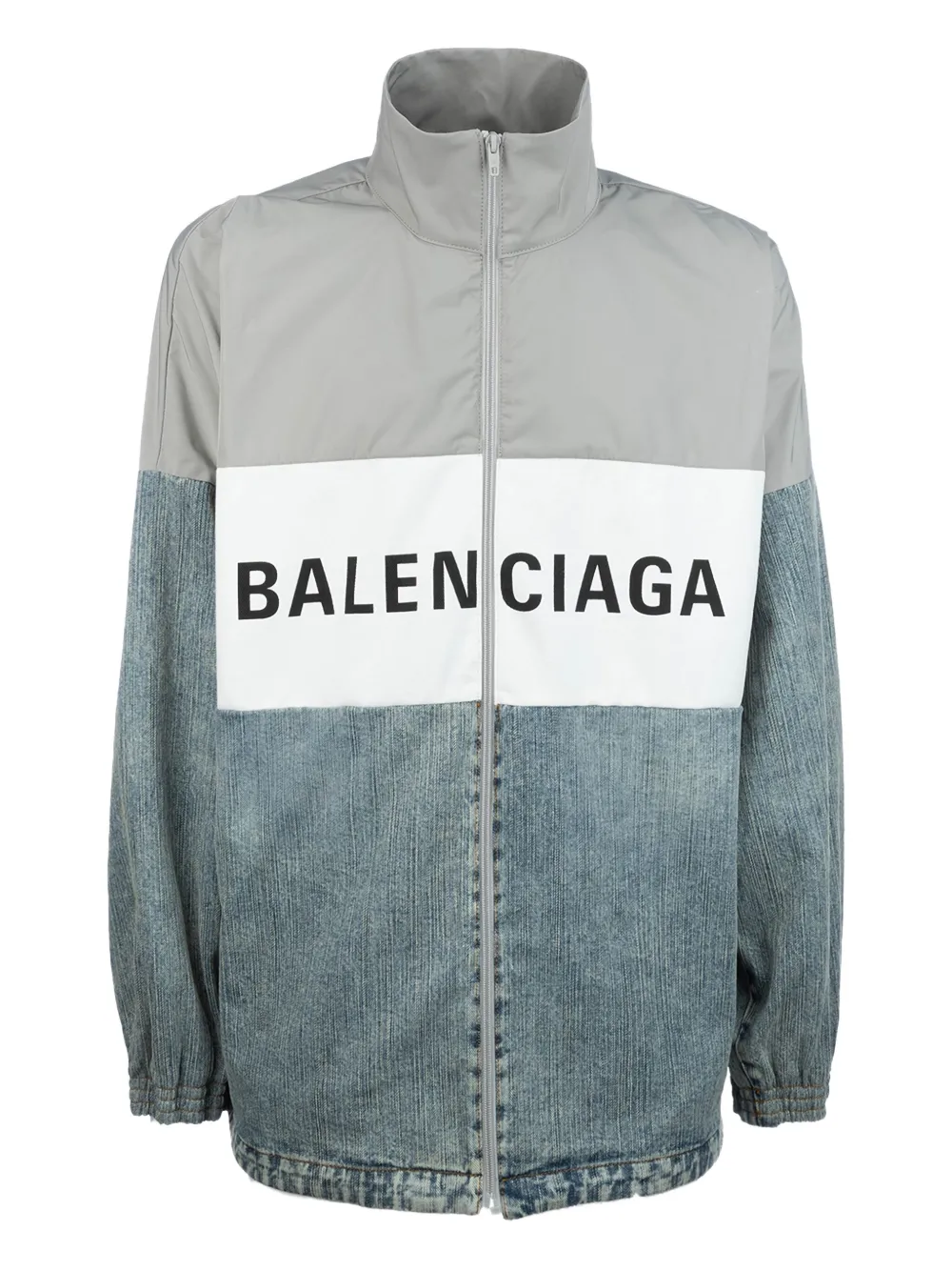 

Куртка в стиле колор-блок с логотипом BALENCIAGA, серый